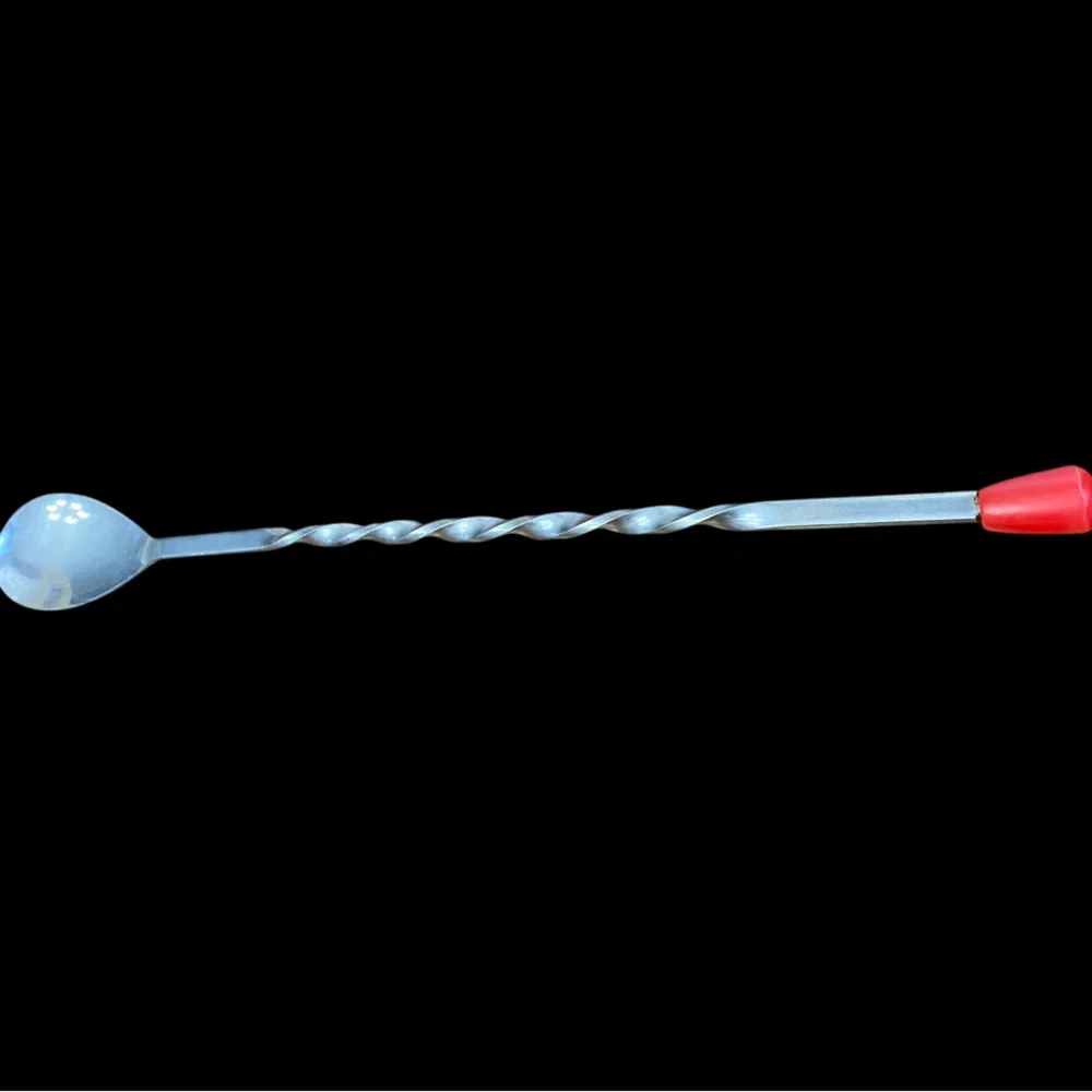 VTG Mr Bartender Stainless Steel Twisted Mixing Bar Spoon Japan Red Tip